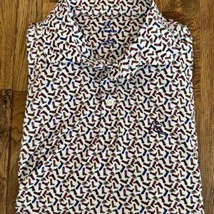 New Rhoback Western Cowboy Hat Boots Men's Performance Polo Size L